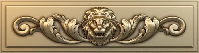 3d stl panel model with lion, file for cnc machine tool