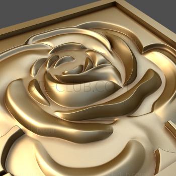 3D мадэль 3д модель панели, роза (STL)