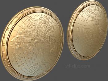 3D model Earth's hemispheres (STL)