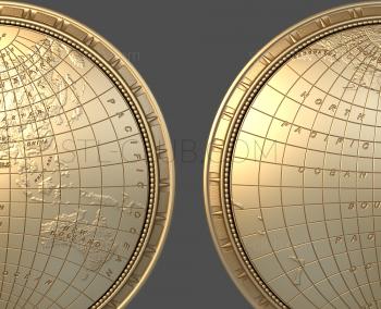 3D model Earth's hemispheres (STL)