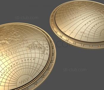 3D model Earth's hemispheres (STL)