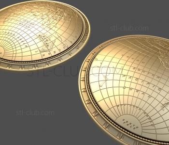 3D model Earth's hemispheres (STL)