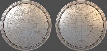 3D model Earth's hemispheres (STL)