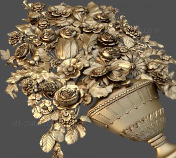 3D model Vase with flowers (STL)