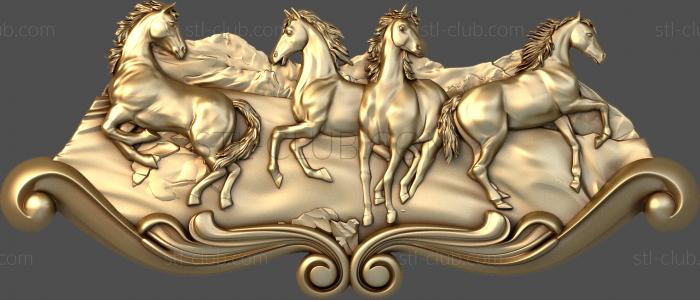 3D model Four horses (STL)