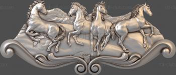 3D model Four horses (STL)