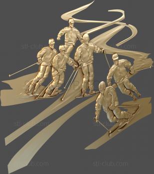 3D model Skiers ' descent (STL)