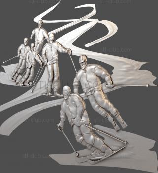 3D model Skiers ' descent (STL)