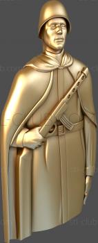 3D model Soldier with a submachine gun (STL)