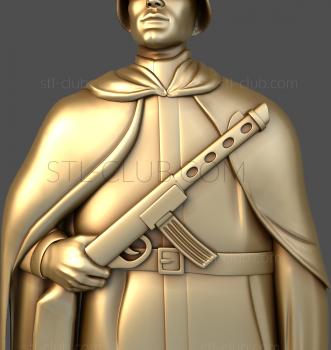 3D model Soldier with a submachine gun (STL)