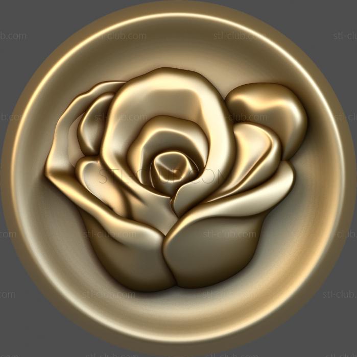 3D model Rose on a plate (STL)