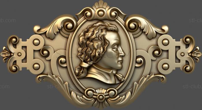 3D model Medallion with a male profile (STL)