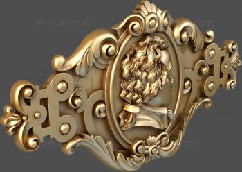 3D model Medallion with a male profile (STL)