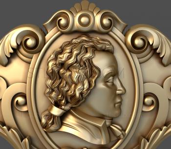 3D model Medallion with a male profile (STL)