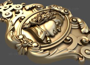 3D model Medallion with a male profile (STL)