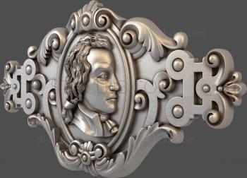 3D model Medallion with a male profile (STL)