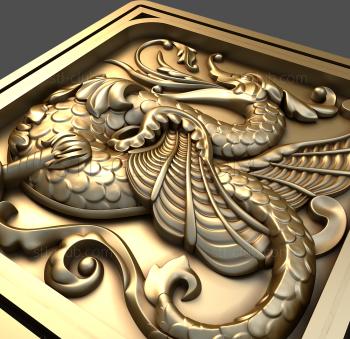 3D model Stove tile dragon (STL)