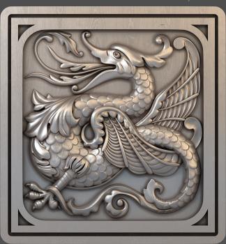 3D model Stove tile dragon (STL)