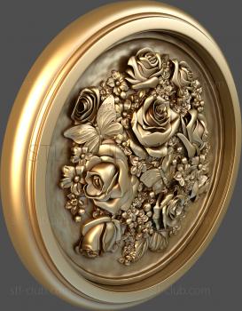 3D model Roses in a round locket (STL)