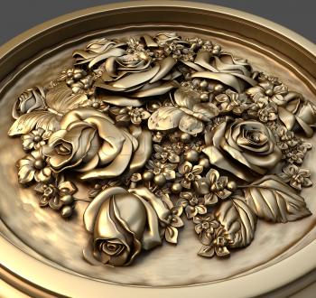 3D model Roses in a round locket (STL)