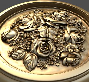 3D model Roses in a round locket (STL)