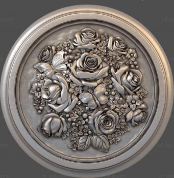 3D model Roses in a round locket (STL)