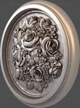 3D model Roses in a round locket (STL)