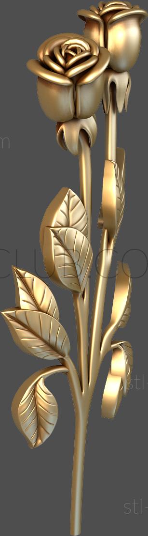 3D model Two rosebuds (STL)