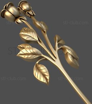 3D model Two rosebuds (STL)