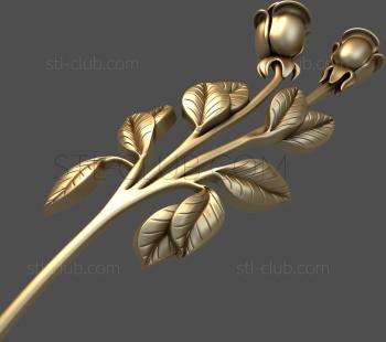 3D model Two rosebuds (STL)