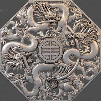 3D model A tangle of vines and dragons (STL)