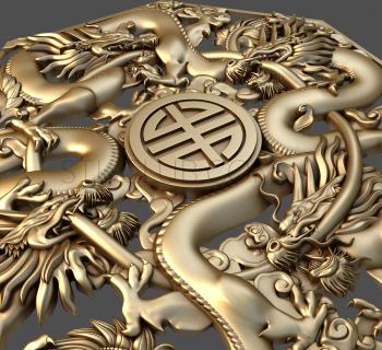 3D model A tangle of vines and dragons (STL)