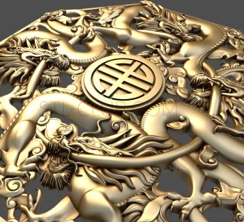 3D model A tangle of vines and dragons (STL)