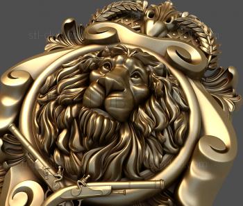 3D model Coat of arms with lion's head (STL)