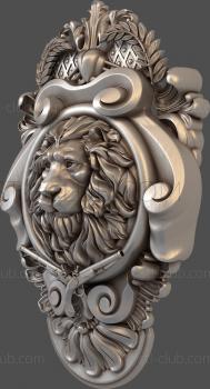 3D model Coat of arms with lion's head (STL)