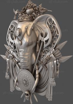 3D model War elephant (STL)