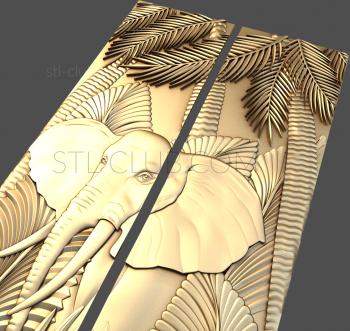 3D model Elephant in the jungle (STL)