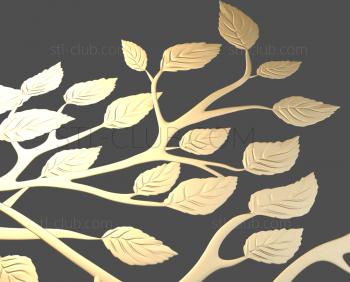 3D model Tree branch with leaves (STL)