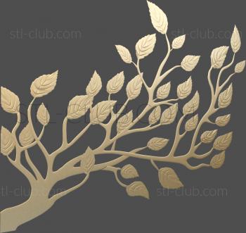 3D model Tree branch with leaves (STL)