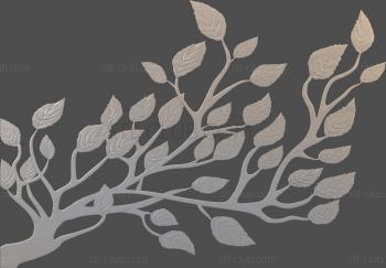 3D model Tree branch with leaves (STL)