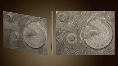 3D model Panel with circles and lines on the wall version2 (STL)