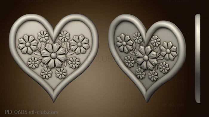 3D model Flowers inside the heart (STL)