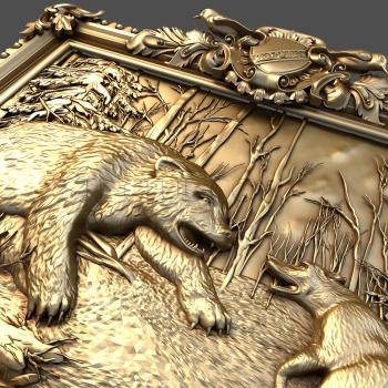 3D мадэль Лес медведь и собака (STL)