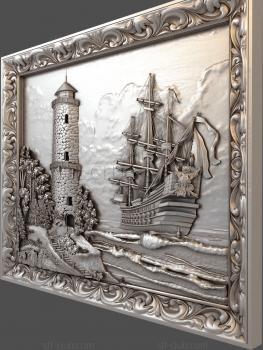 3D model Sea lighthouse ship (STL)
