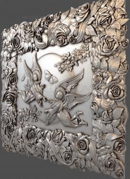 3D model Angels and butterflies in a rose frame (STL)