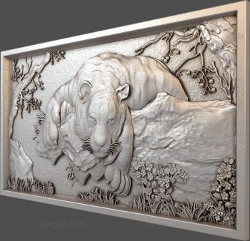 3D model Tiger on the rock (STL)