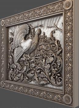 3D model Wood grouse in a carved frame (STL)
