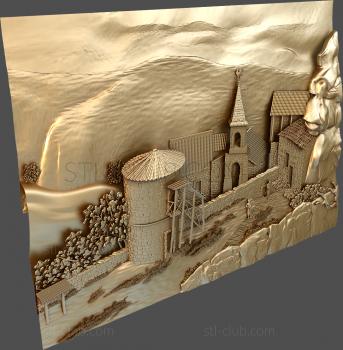 3D мадэль Деревня в горах (STL)