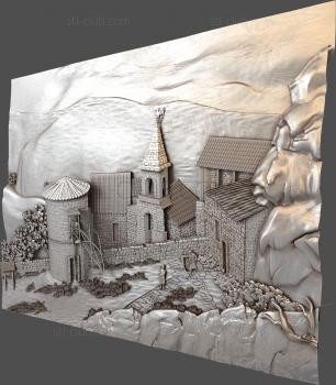 3D мадэль Деревня в горах (STL)