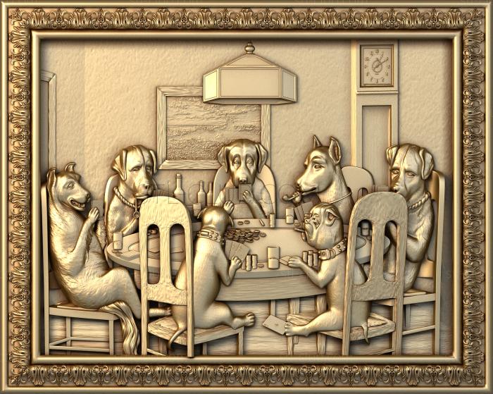 Dogs playing cards